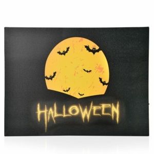 Halloween Pattern Wall Art with LED Light & Canvas